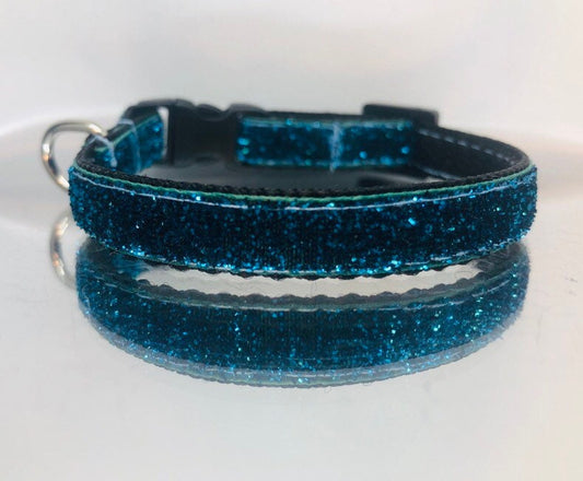 Blue Glitter Safety Cat Collar