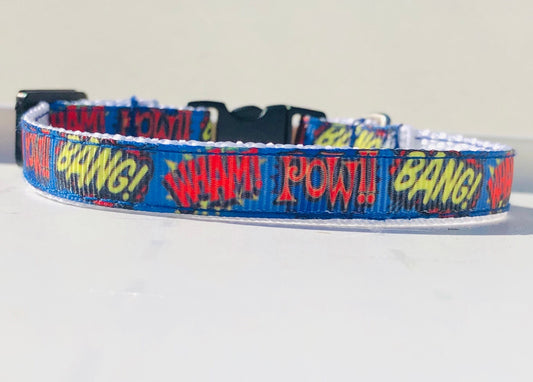 Comic Book Graphic Breakaway Cat Collar and Bell