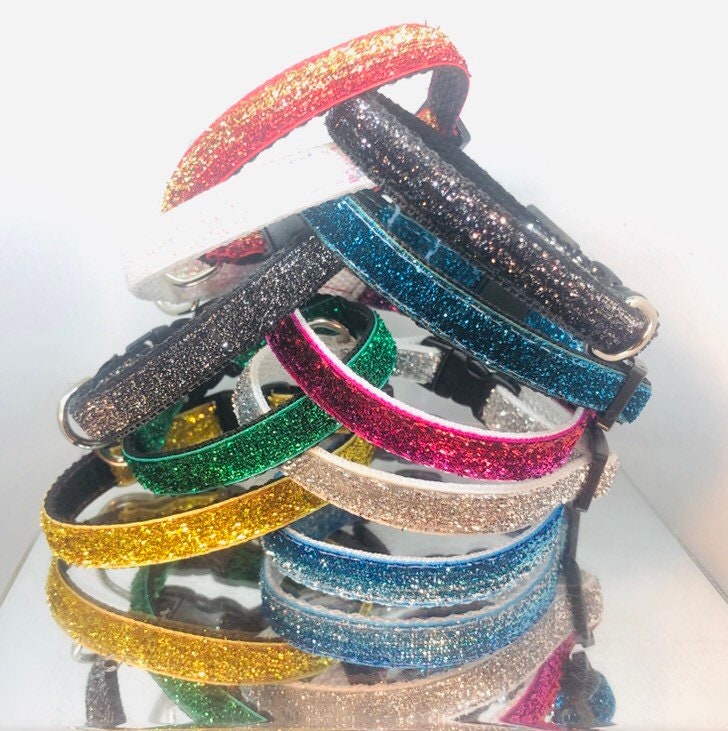 Blau glitzerndes Sicherheits-Katzenhalsband