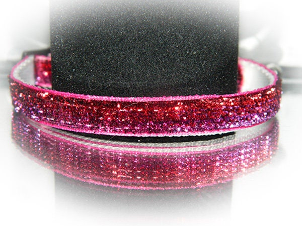 Glitzer-Lametta-Katzenhalsband in Pink mit Sicherheitsverschluss