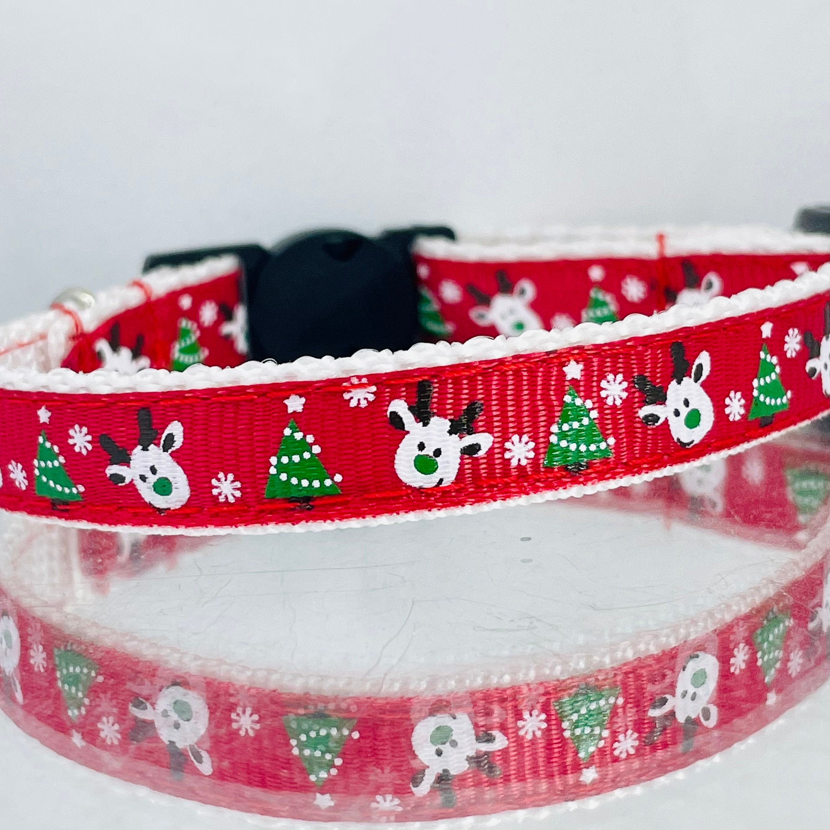 Rentier Rudolf die rot Nasen Katze rot Weihnachten Halsband mit Anhänger und Glöckchen