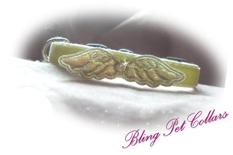 Velvet Angel Wings Safety Breakaway Cat Collar and Bell