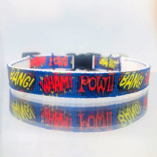 Comic Book Graphic Breakaway Cat Collar and Bell