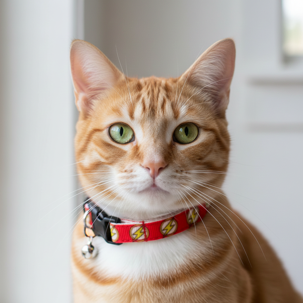 Flash Red Safety Breakaway Cat Collar and Bell