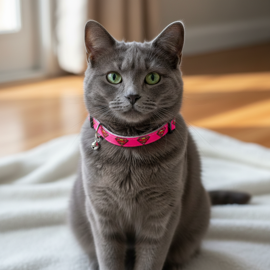 Vivid Pink Supercat Safety Breakaway Cat Collar and Bell