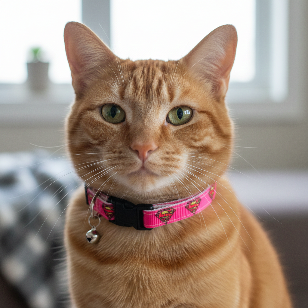 Vivid Pink Supercat Safety Breakaway Cat Collar and Bell