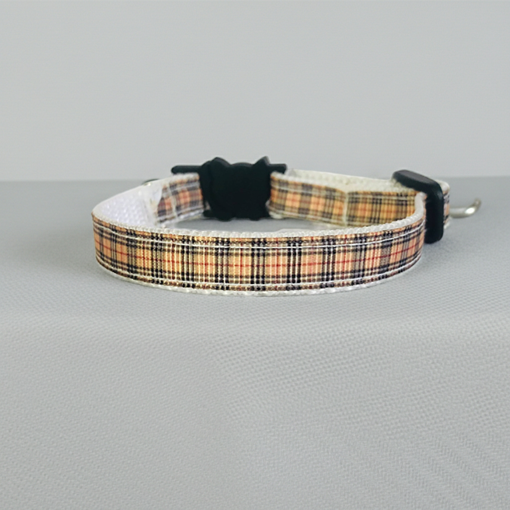 Plaid Striped Safety Breakaway Cat Collar
