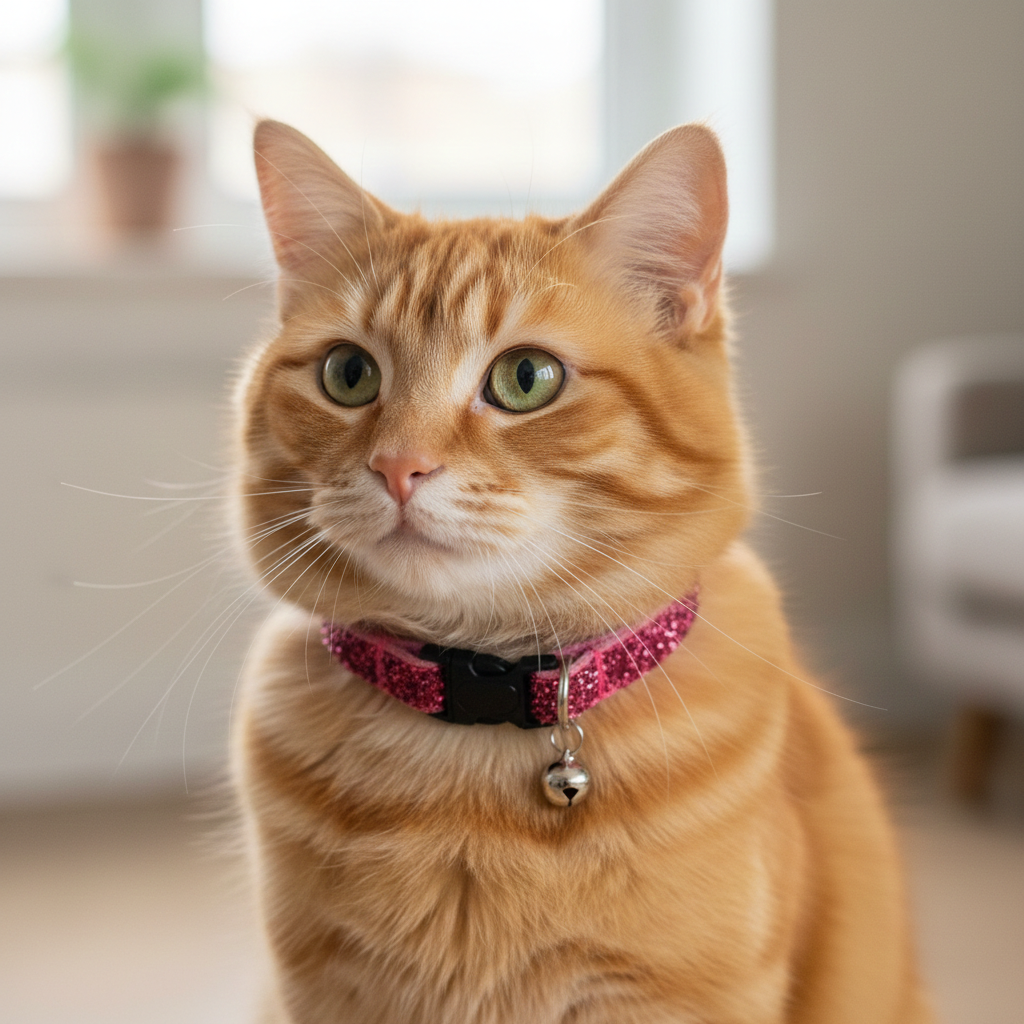 Roségold Lametta Glitzer Sicherheitskatzenhalsband