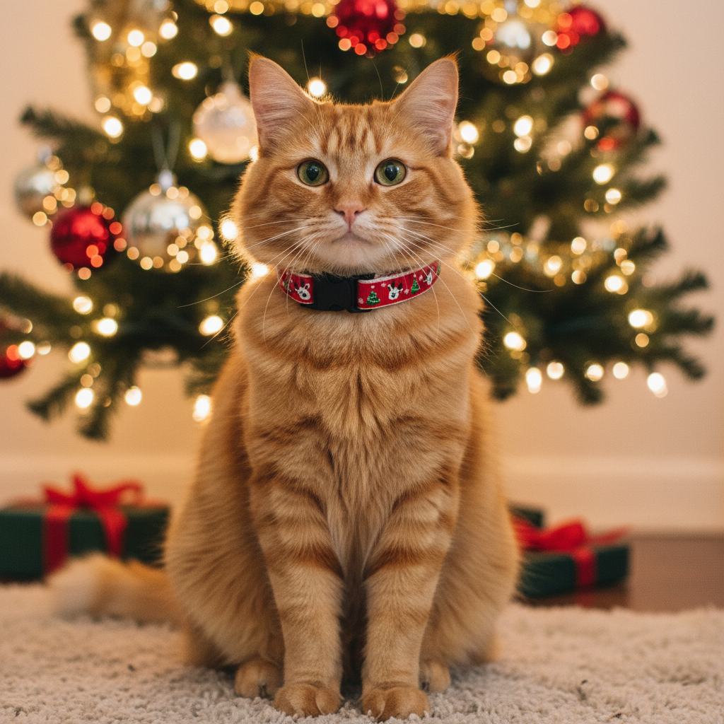 Rentier Rudolf die rot Nasen Katze rot Weihnachten Halsband mit Anhänger und Glöckchen
