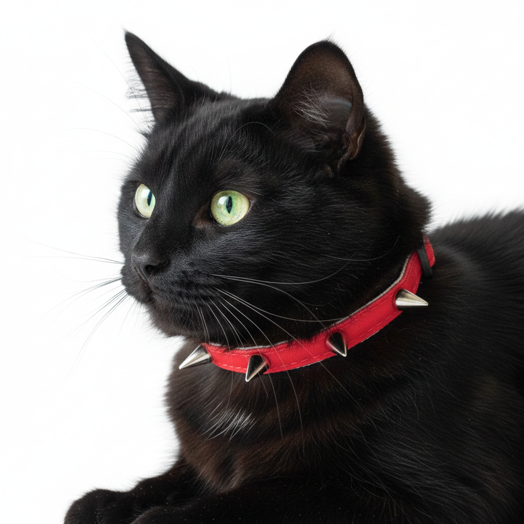Collier de sécurité pour chat en velours clouté : Collier de sécurité pour chat Rock Kitty avec clochette