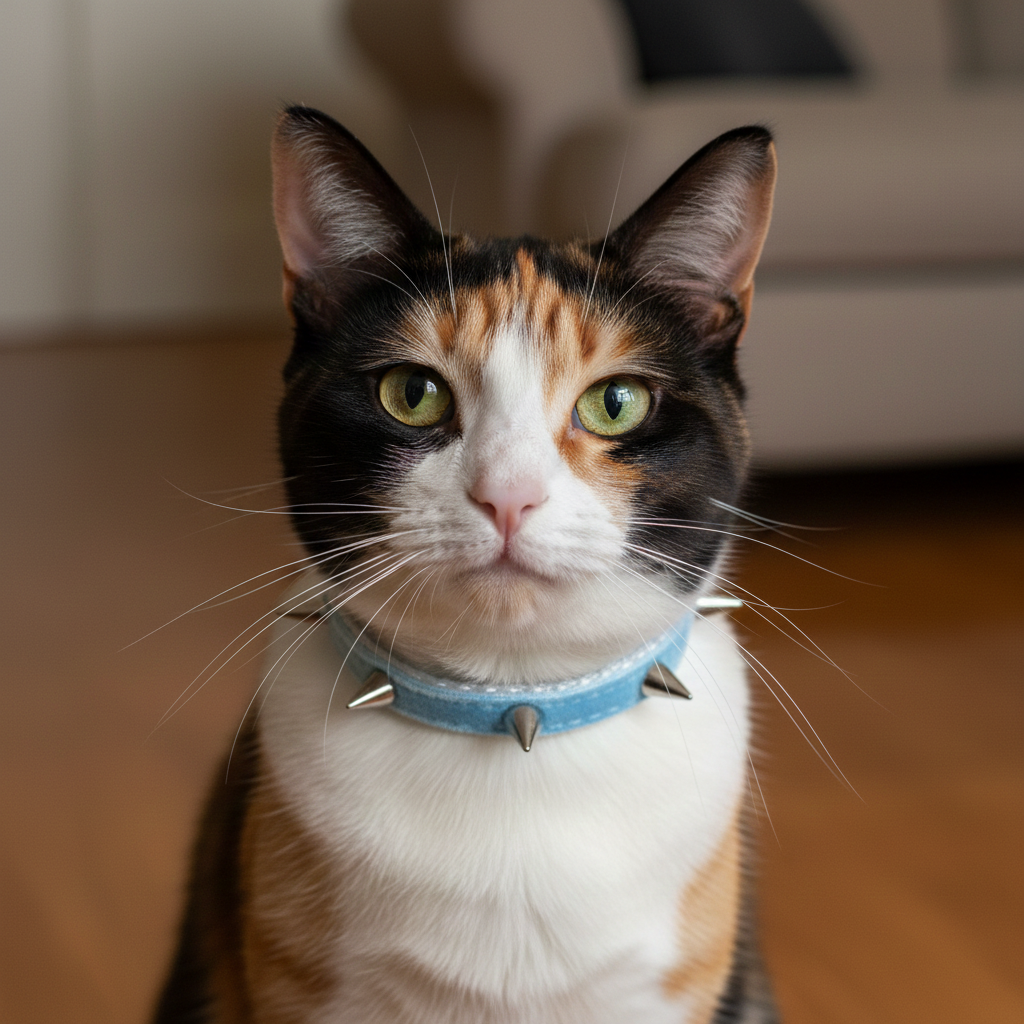 Collier de sécurité pour chat en velours clouté : Collier de sécurité pour chat Rock Kitty avec clochette