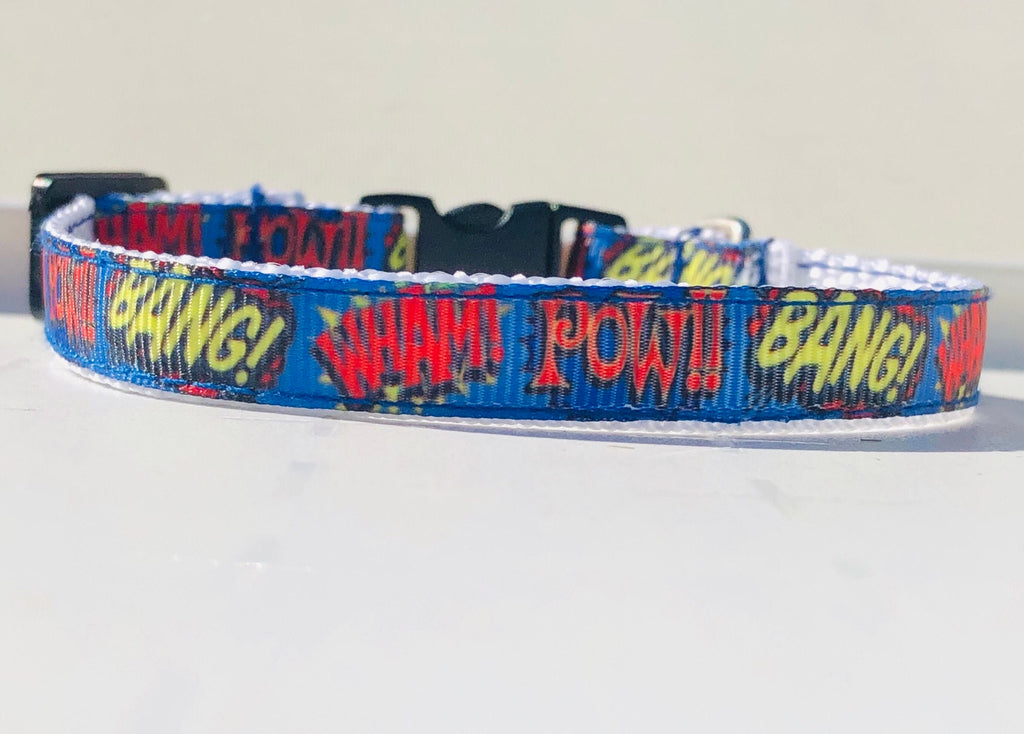 Comic Book Graphic Breakaway Cat Collar and Bell