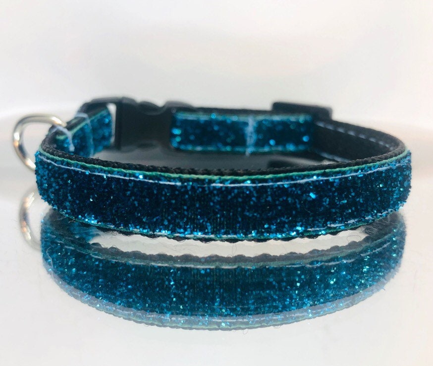 Blau glitzerndes Sicherheits-Katzenhalsband